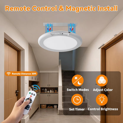 💡 Limited-Time Sale - Rechargeable Magnetic Wireless Motion Sensor Ceiling Light with Remote
