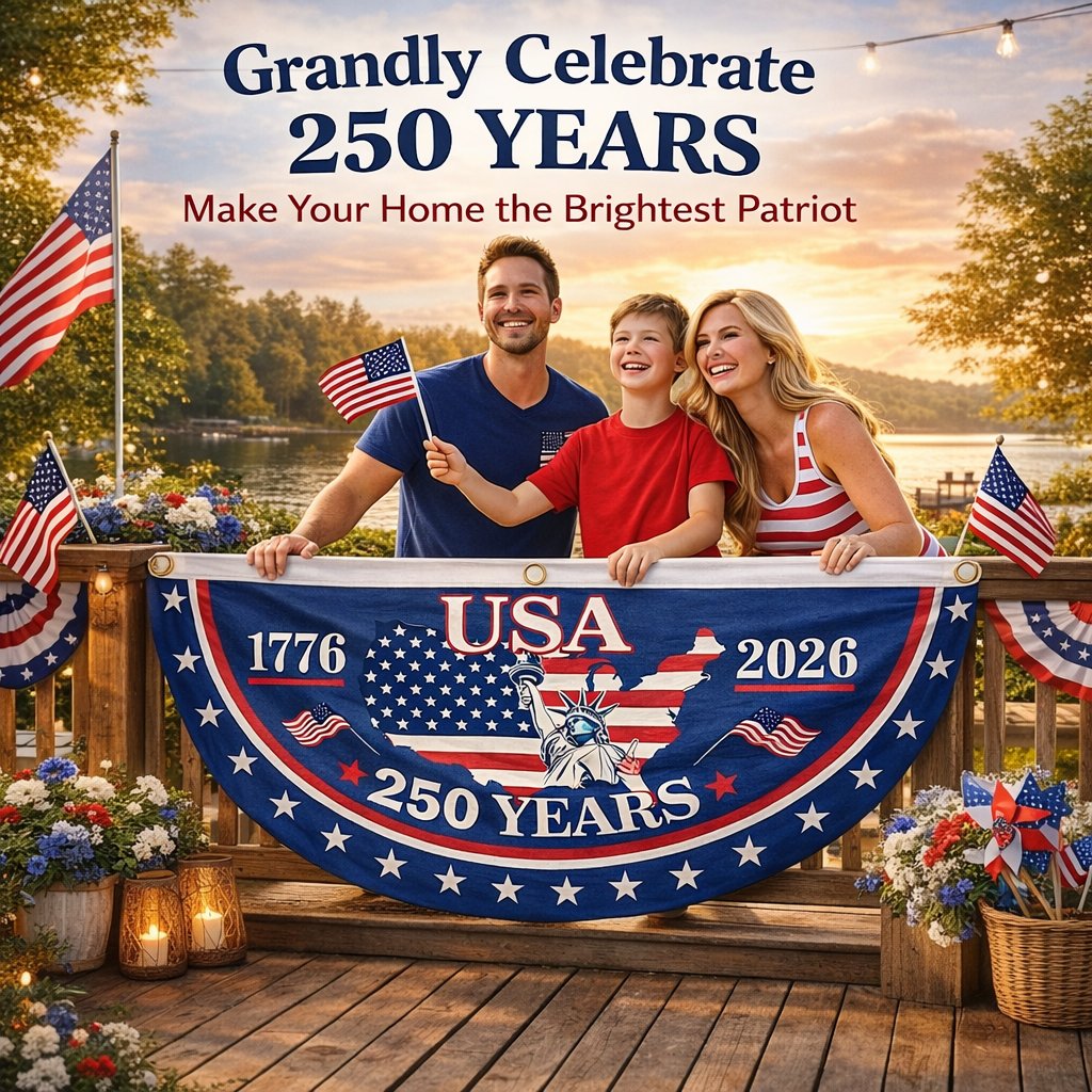 🎉 250th Anniversary Commemorative Banner – Durable, Fade-Resistant Celebration Flag