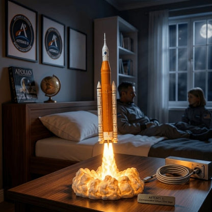 🚀✨ Space Mission Inspired Rocket Lamp – Commemorative Night Light for Dreamers & Explorers
