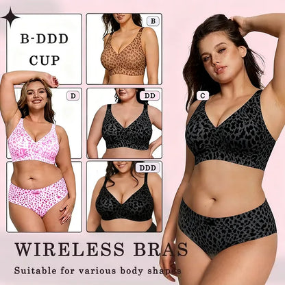 🔥Super Firming Leopard Print Jelly  Bra | Women Wirefree Bras 👍No More Sagging Breasts
