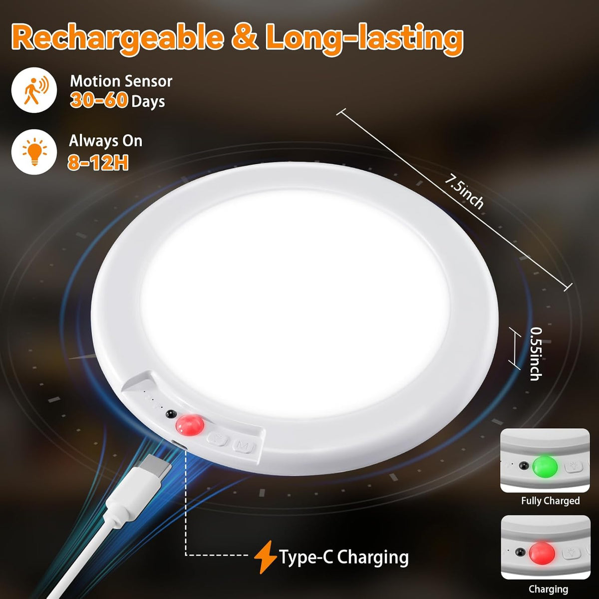 💡 Limited-Time Sale - Rechargeable Magnetic Wireless Motion Sensor Ceiling Light with Remote