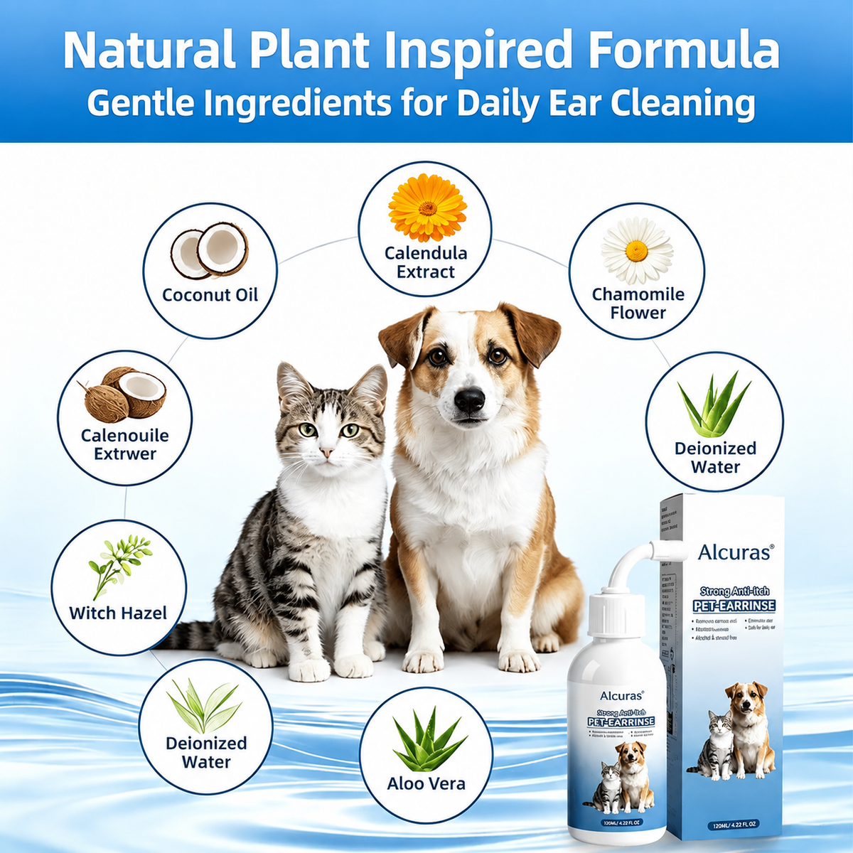 Gentle Pet Ear Wash | Odor-Free Cleaning for Dogs & Cats🐾