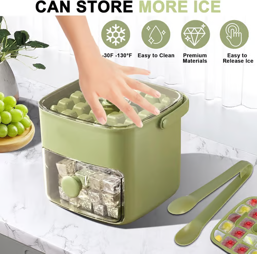 🧊Portable Ice Maker with Lid and Storage Box (48 cubes).