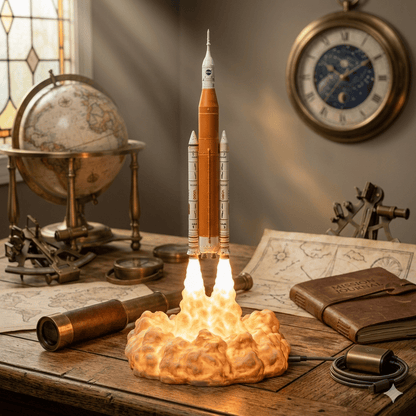 🚀✨ Space Mission Inspired Rocket Lamp – Commemorative Night Light for Dreamers & Explorers