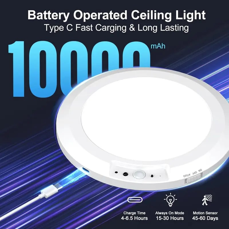 💡 Limited-Time Sale - Rechargeable Magnetic Wireless Motion Sensor Ceiling Light with Remote