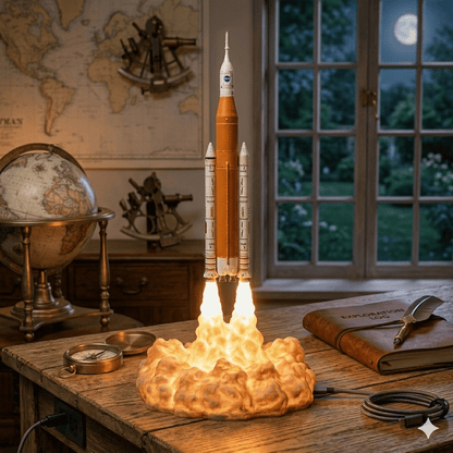 🚀✨ Space Mission Inspired Rocket Lamp – Commemorative Night Light for Dreamers & Explorers