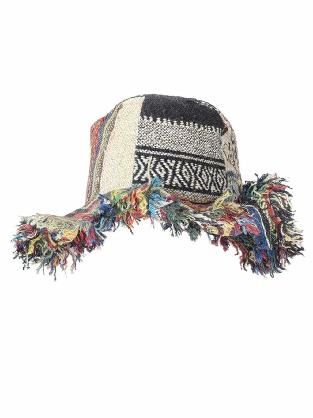 Frayed Patchwork Bucket Hat – Shapeable Brim One-of-a-Kind Style