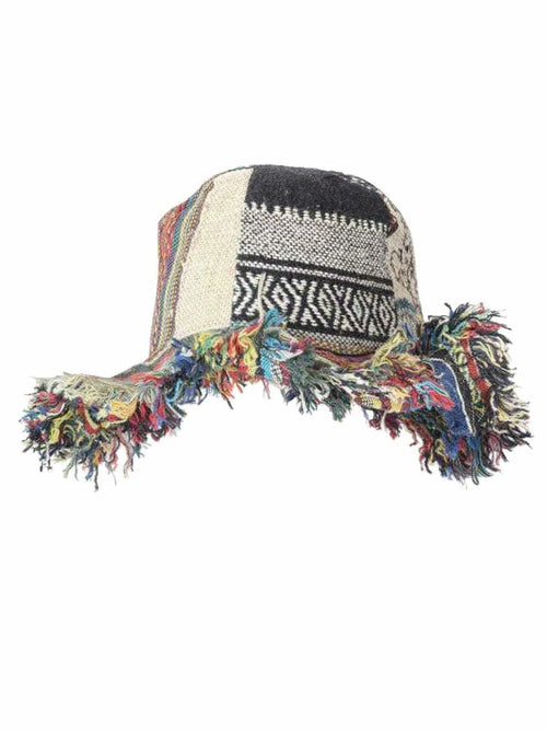 Frayed Patchwork Bucket Hat – Shapeable Brim One-of-a-Kind Style