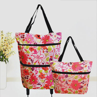 🔥Limited Offer⚡55K+ SOLD!🛍️2-in-1 Convertible shopping tote – hides wheels, holds 20kg, expands with zipper!✅Factory direct sales